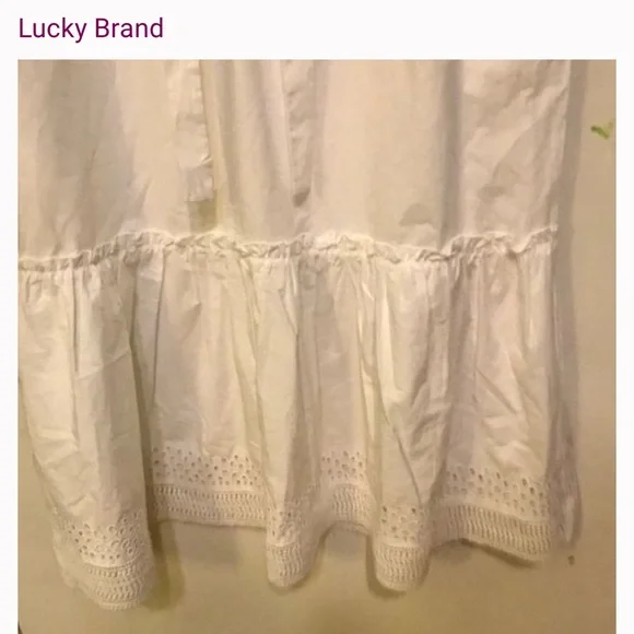 Lucky Brand White Eyelet Tie-Waist Midi Dress - Picture 12 of 15